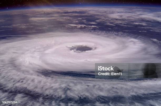 Huge Hurricane Eye Elements Of This Image Furnished By Nasa 2018 Stock Photo - Download Image Now