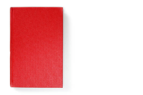 istock Blank red leather book cover, front side view. Empty hardcover mock up, isolated on white background. 1063004334