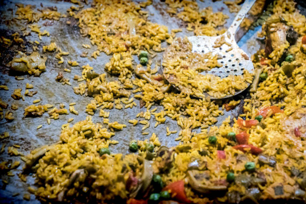 istock Remnants of Spanish Paella in a wok, conceptual image 1063009686