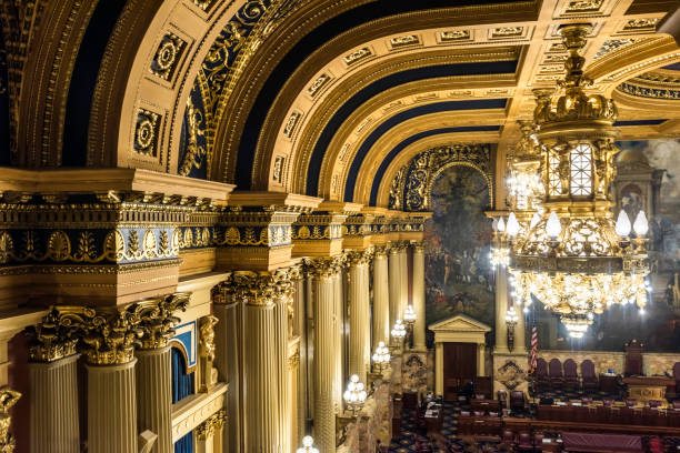 pennsylvania state house of representatives chamber - museum complex the americas north america usa imagens e fotografias de stock