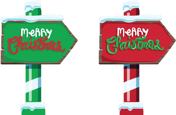 istock Wooden winter Merry Christmas sign with handwriting or hand lettered text 1063017490
