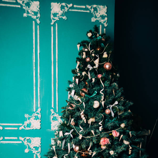 istock Background, square blank: Christmas tree decor, gifts, toys. 1063020188