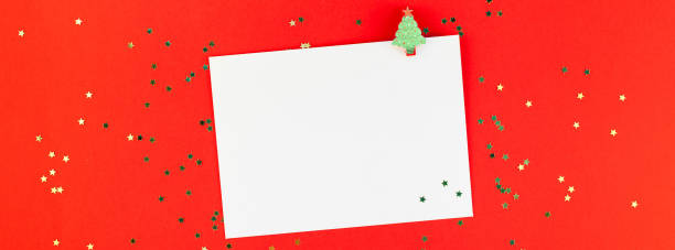 istock Christmas greeting postcard mockup with glitter 1063034146
