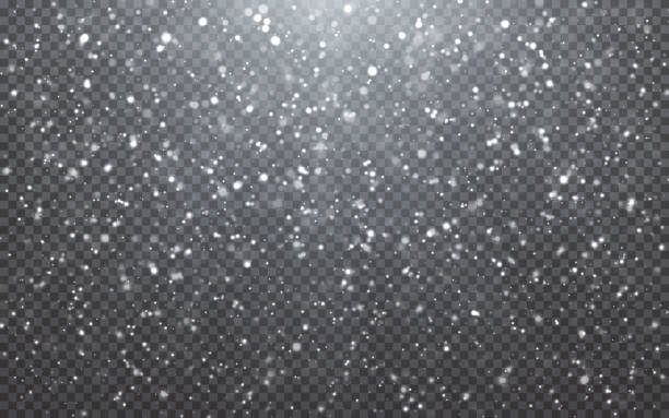 рождественский снег. падающие снежинки на синем фоне. снегопад. иллюстрация вектора - снегопад stock illustrations