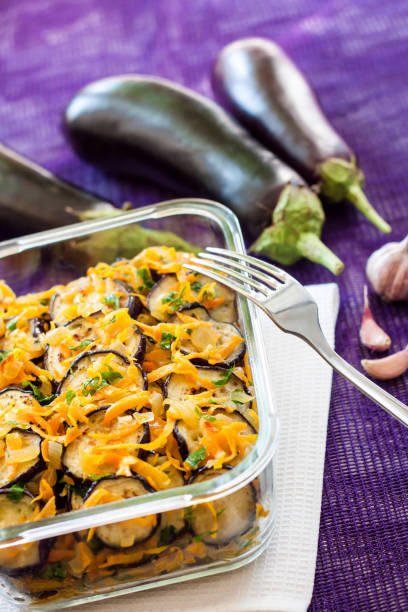 istock Appetizer of fried and marinated eggplant with onion and carrot 1063042096