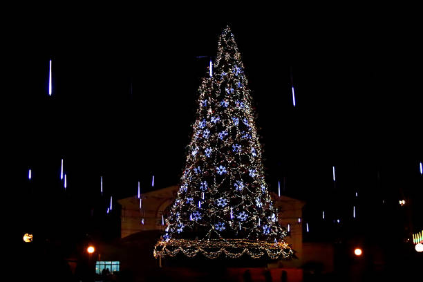 istock Beautiful shining christmas tree In Vinnytsia, Ukraine 1063043626