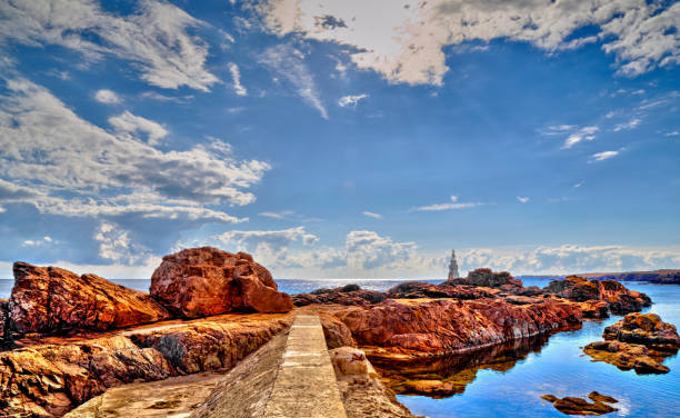istock Landscape with lighthouse and blue sea 1063043758