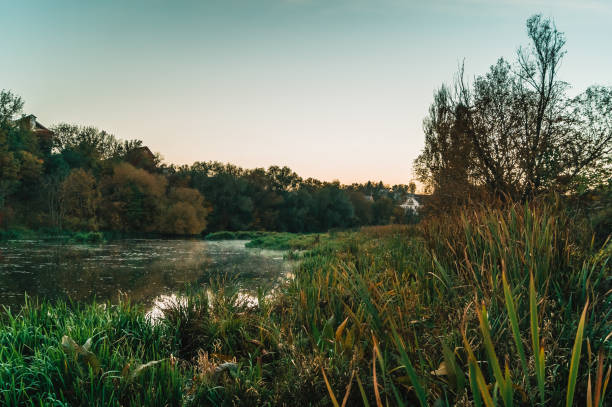istock Landscape with little autumn river 1063047054