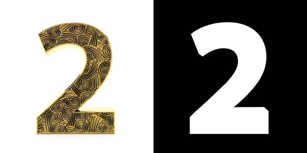 istock Golden number two (2 years) style Zentangle 1063047784