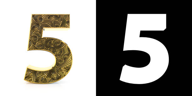 istock Golden number five (5 years) style Zentangle 1063048926