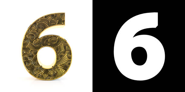 istock Golden number six (6 years) style Zentangle 1063049002