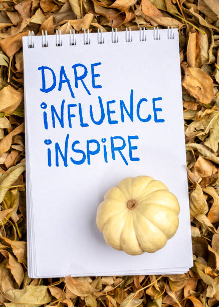 istock dare, influence, inspire word in  art sketchbook 1063058690