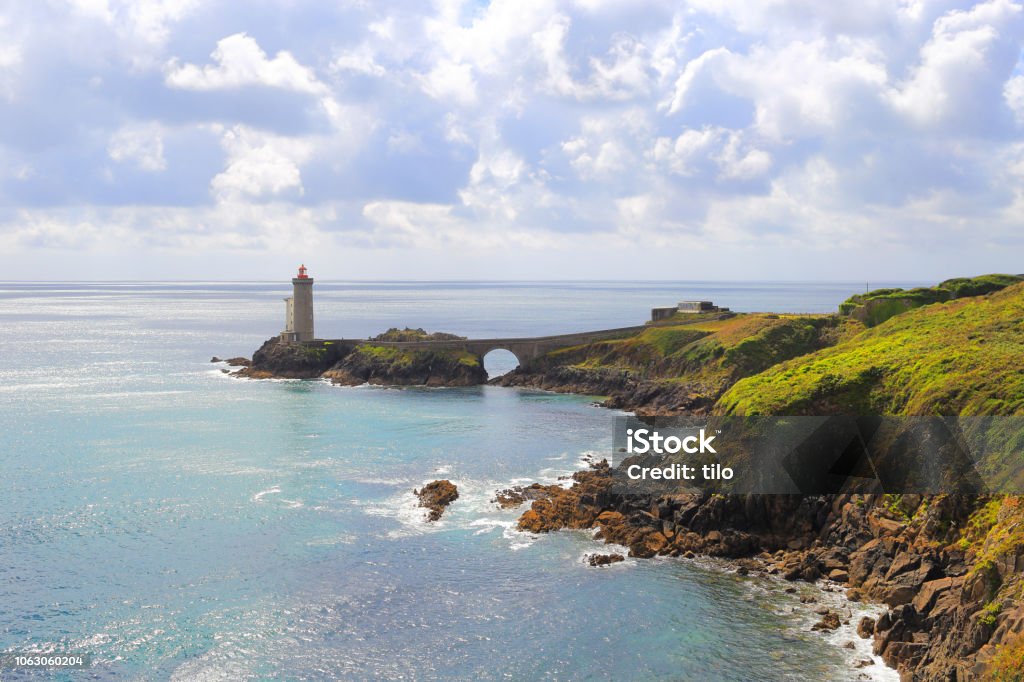 Little Kitty Lighthouse Petit Minou Lighthouse from the coast Brest - Brittany Stock Photo