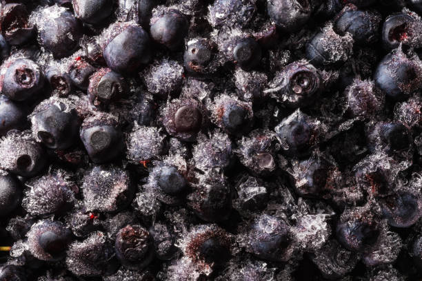 istock frozen blueberries covered with ice crystals, food background 1063060308