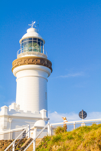 The historic Cavalleria lighthouse built in 1857 on the northern coast of the island of Minorca in the Balearics.