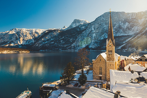 Hallstatt in winter, Austria – famous village in the European Alps