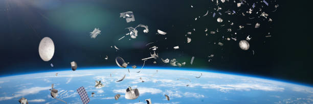 istock space junk in Earth orbit, dangerous debris orbiting around the blue planet 1063067698