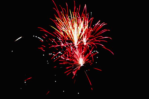 istock Bonfire celebration fireworks lighting up the sky 1063073614