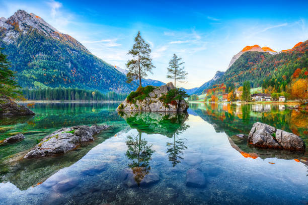 istock Fantastic autumn sunrise of Hintersee lake 1063078170