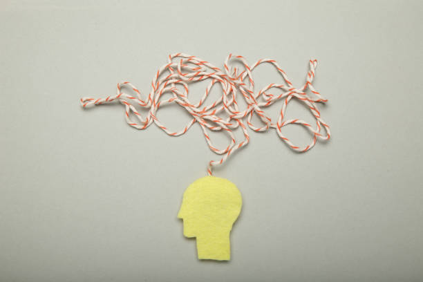 istock Stress man concept, anxiety in brain, chaos. Clutter 1063079326
