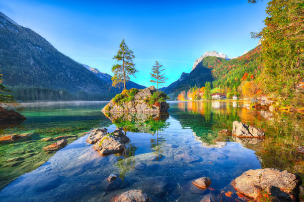 istock Fantastic autumn sunrise of Hintersee lake 1063079338