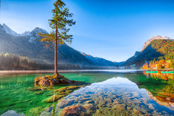 istock Fantastic autumn sunrise of Hintersee lake 1063079470