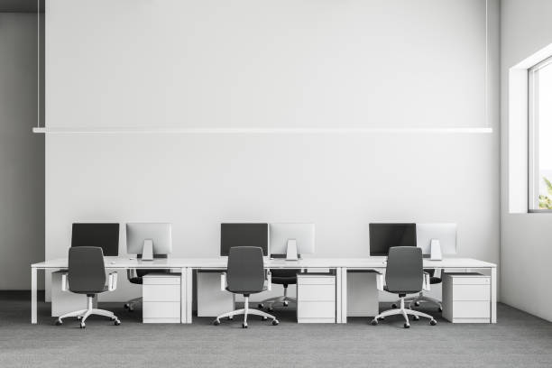 istock Gray industrial startup office interior, mock up 1063079746