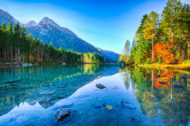 istock Fantastic autumn sunrise of Hintersee lake 1063079936