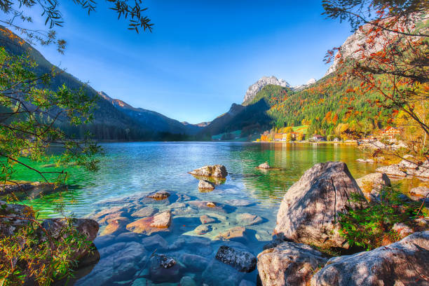 istock Fantastic autumn sunrise of Hintersee lake 1063079972
