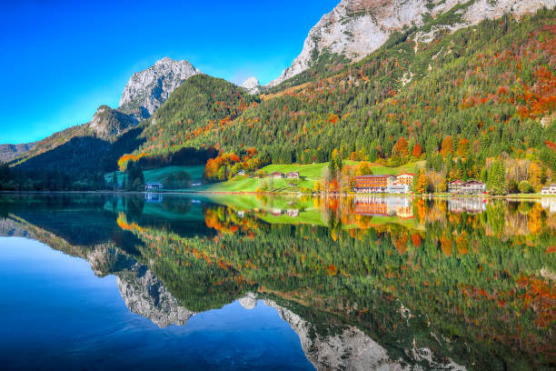 istock Fantastic autumn sunrise of Hintersee lake 1063081224