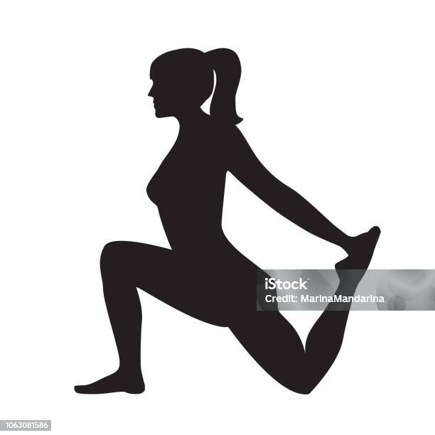 Girl Yoga Silhouette Stock Illustration - Download Image Now - Abstract, Active Lifestyle, Activity