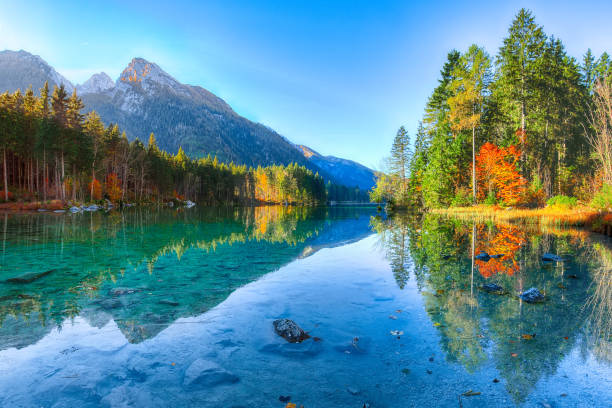 istock Fantastic autumn sunrise of Hintersee lake 1063083600