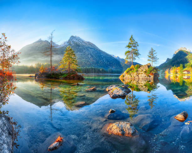 istock Fantastic autumn sunrise of Hintersee lake 1063083870