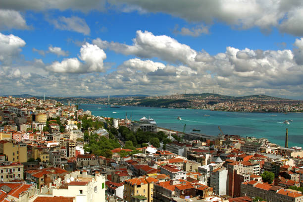 istock Bosphorus view from Galata Tower in Istanbul, Turkey. 1063095636
