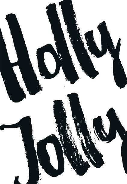 istock Holly Jolly - Christmas and New Year poster with hand drawn lettering. 1063103174
