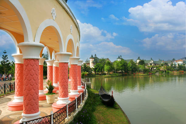 istock beautiful lake view with cloudy blue sky 1063112264