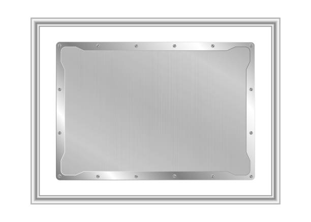 istock frame of metal on aluminium plate 1063135902