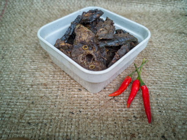 istock Fried cow lung, marinated with spices and herbs, added the red chillies. 1063141798