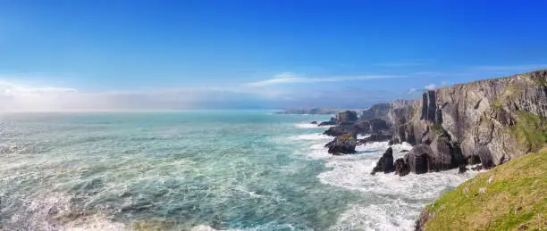 Photo of Panoramic landscape of a coast in a southwest of Ireland