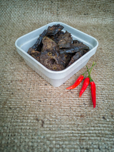 istock Fried cow lung, marinated with spices and herbs, added the red chillies. 1063143766