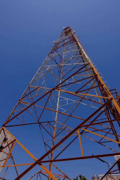 istock Telecommunication tower with a sunlight. Used to transmit television signals. 1063152098