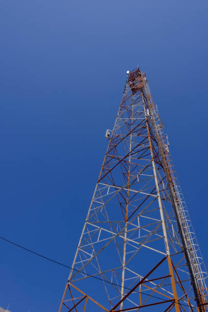 istock Telecommunication tower with a sunlight. Used to transmit television signals. 1063152100
