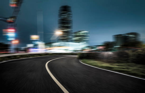 istock night cityscap in downtown,Houston,motion blur 1063175970