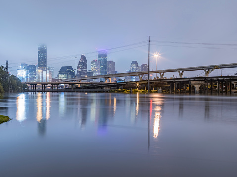night cityscap in downtown,Houston,Texas,United States.