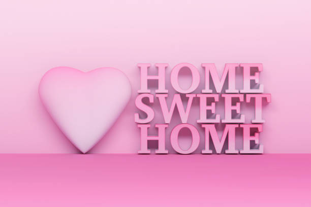 istock Home sweet home text in pink colors 1063184548