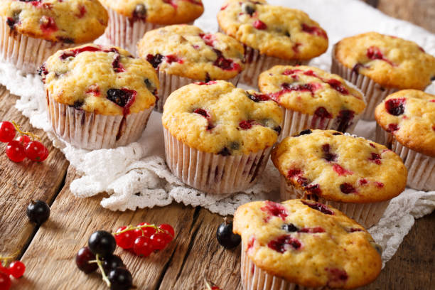 istock Delicious organic muffins with a berry mix close-up. horizontal 1063197264