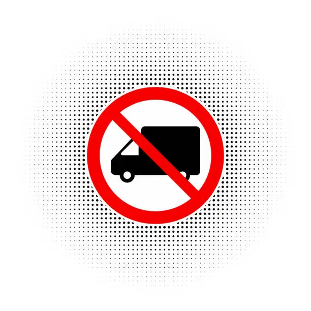 Vector illustration of No truck sign