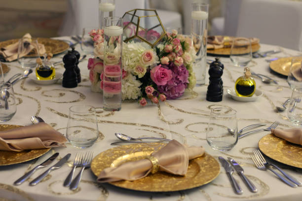 istock arabic theme table with golden plate 1063204774