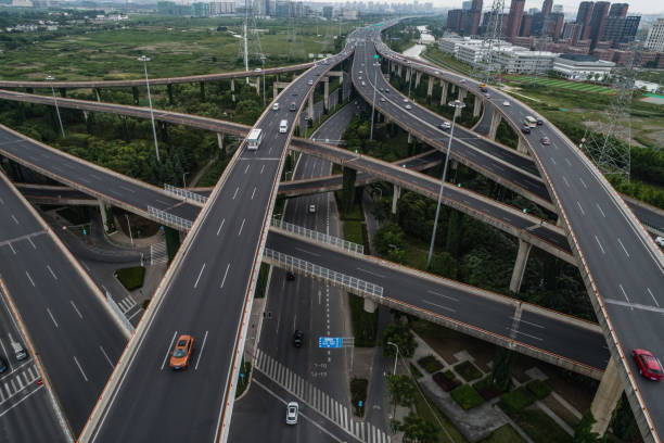 istock Aerial view of highway and overpass 1063210694