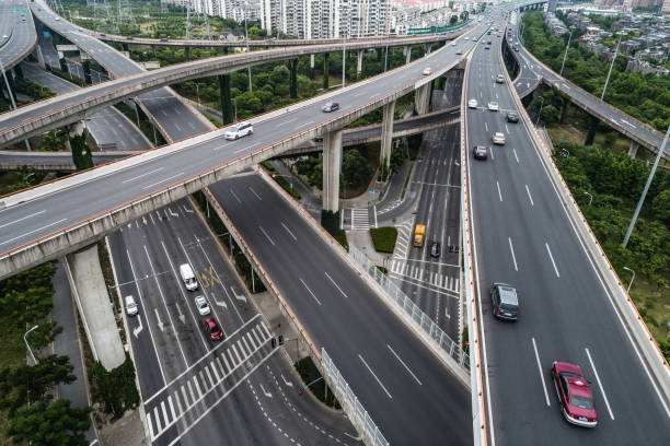 istock Aerial view of highway and overpass 1063210702